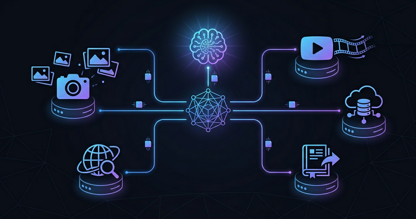 AI agent connecting to multiple capability servers through MCP protocol